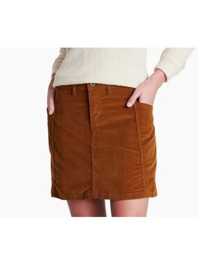 Kuhl NWT Lydia Corduroy Mini Skirt Antique‎ Gold Brown Size 16